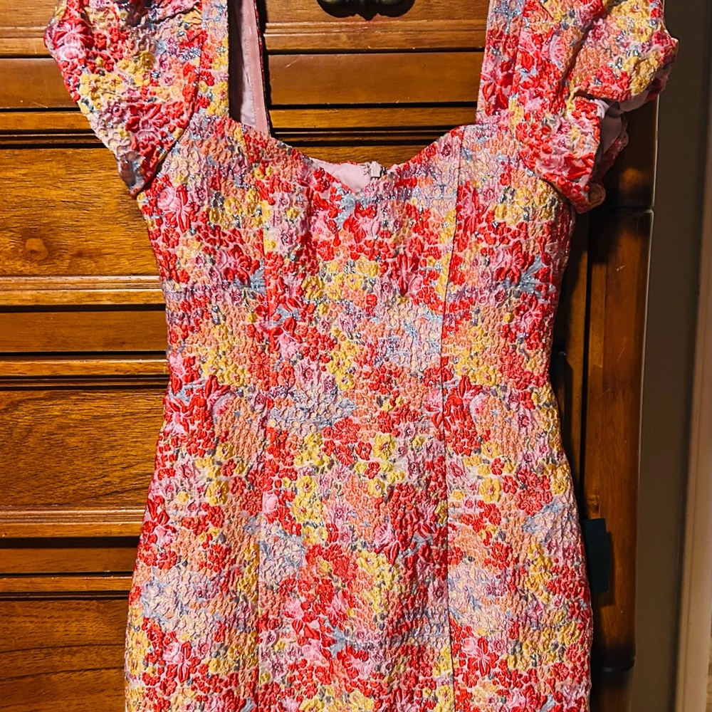 Lulu's Multicolor Floral Textured Dress